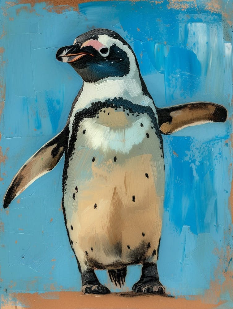 Galapagos Penguin Phillip Island The Penguin Parade Colour Block Painting 2
