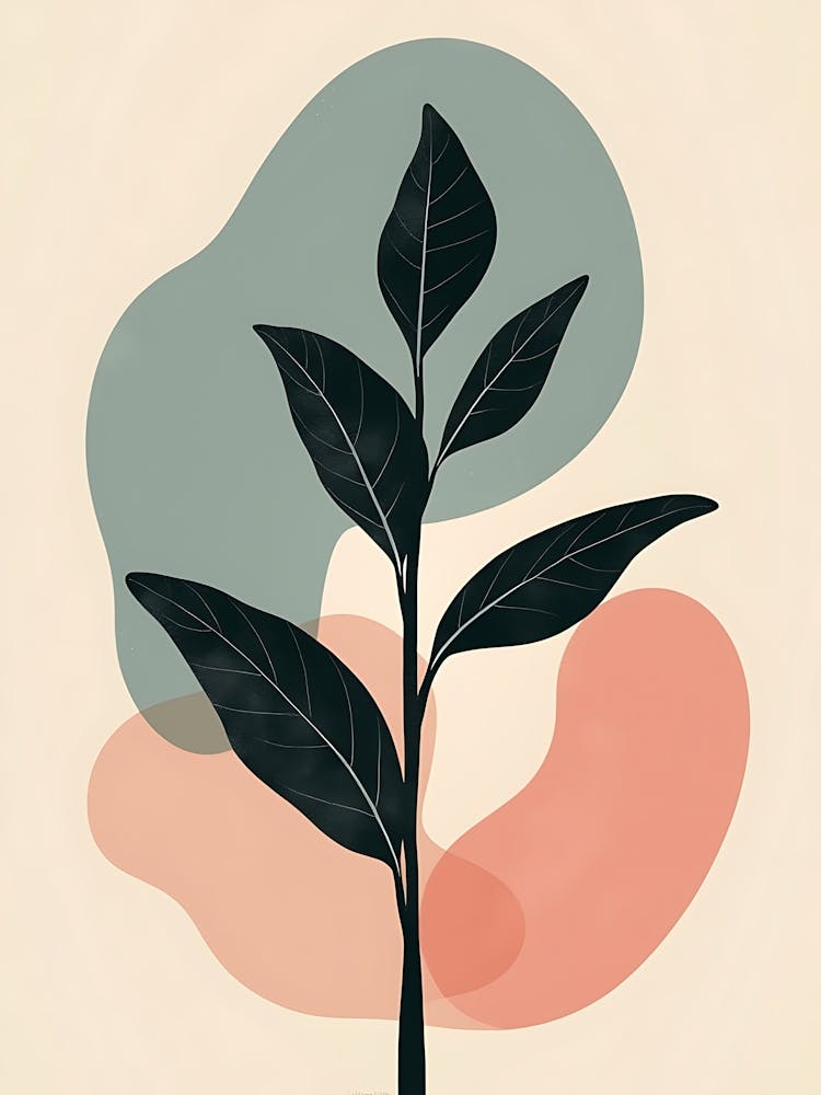 Soft Pink Leaf Patterns with Organic Flow