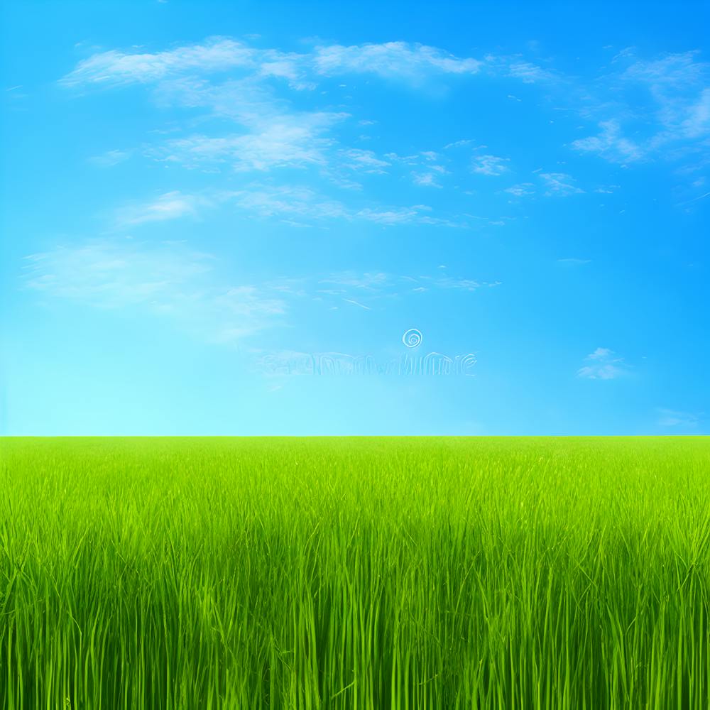 Green Grass A Blue Sky And A Background Of Calm Colors Suitable As A Wall Painting With Beautifu (8)