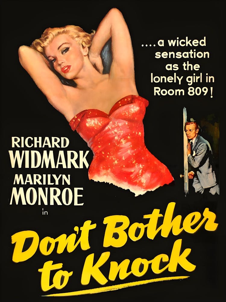Don't Bother To Knock, Marylin Monroe, Classic Movie Poster Print, 1961