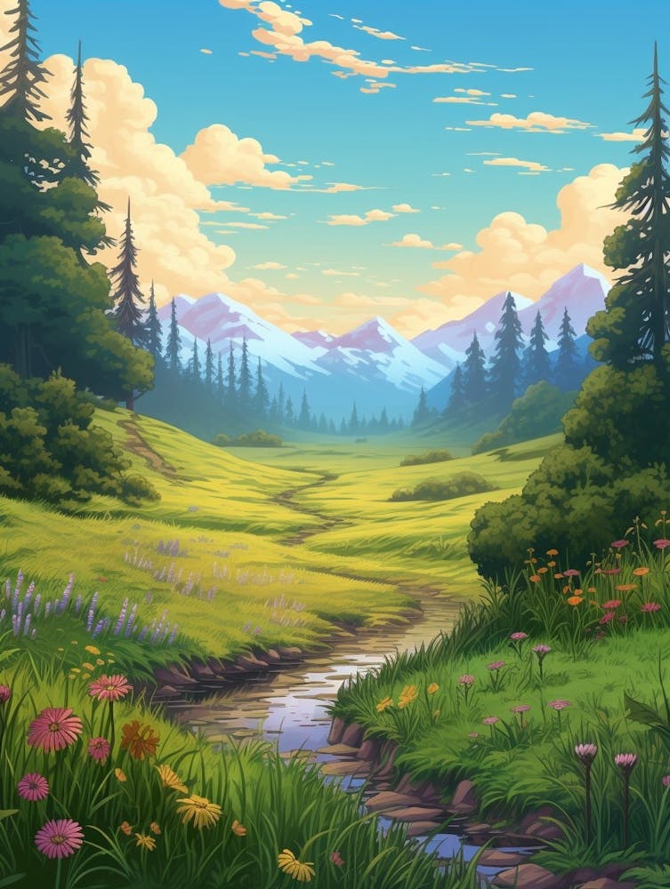 Meadow Landscape Pixel Art 4