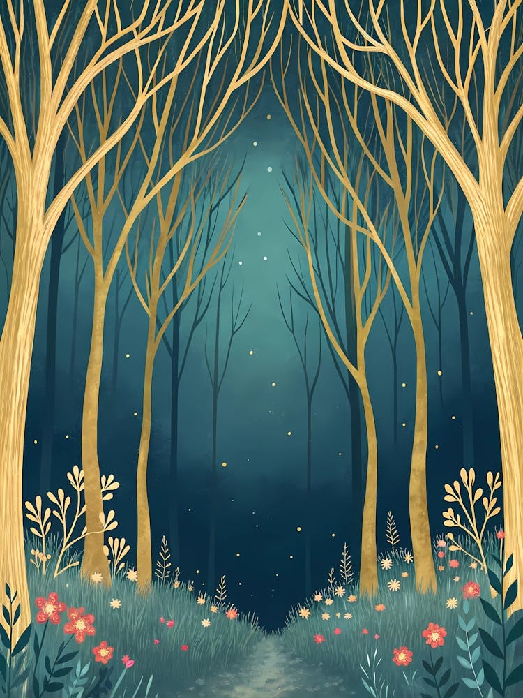 Forest Path At Night 1