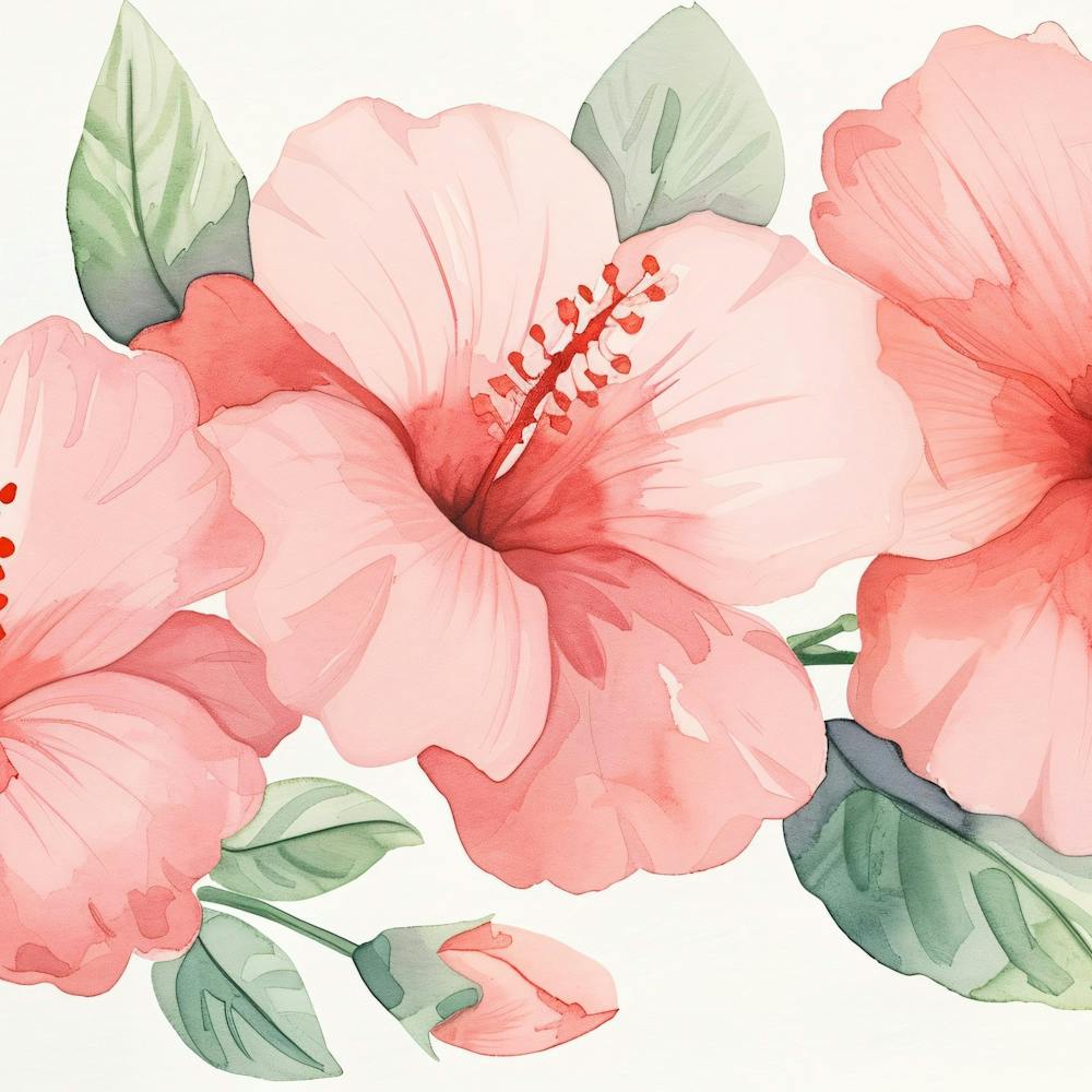 Pink Hibiscus Flowers