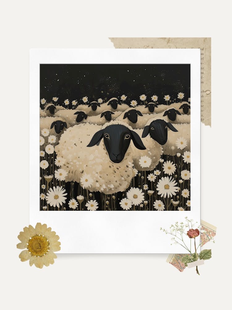 Scrapbook Sheep Fairycore Painting 7