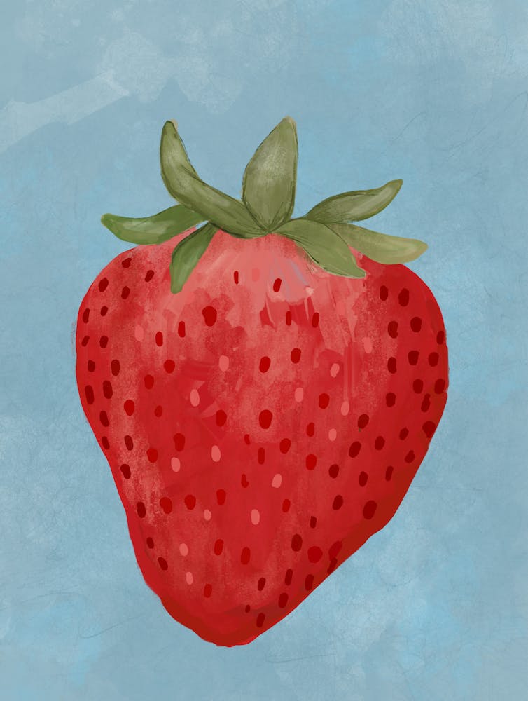 Strawberry Colorful Fruit Print