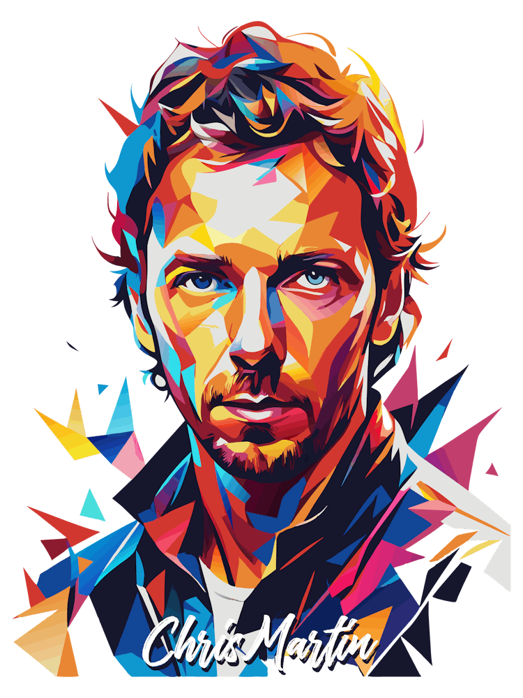 Chrish Martin Coldplay 01  Portrait Music WPAP Pop Art