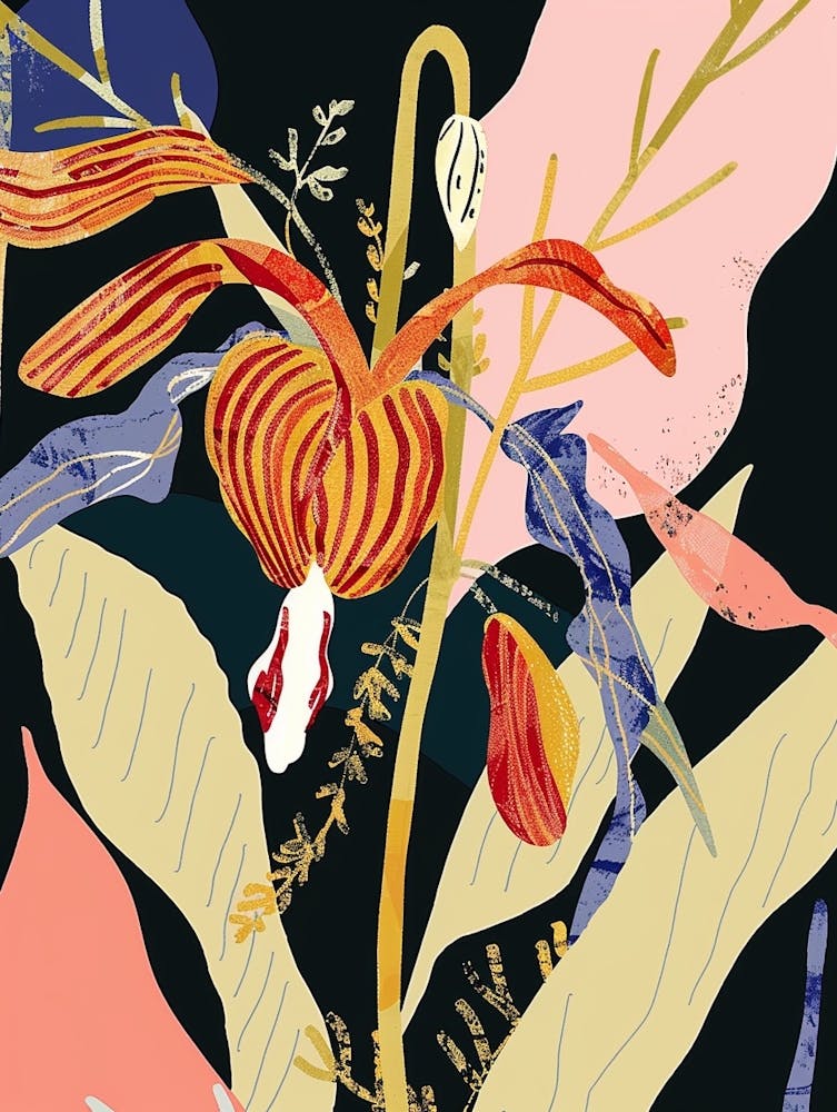 Colourful Flower Illustration Bleeding Heart 3