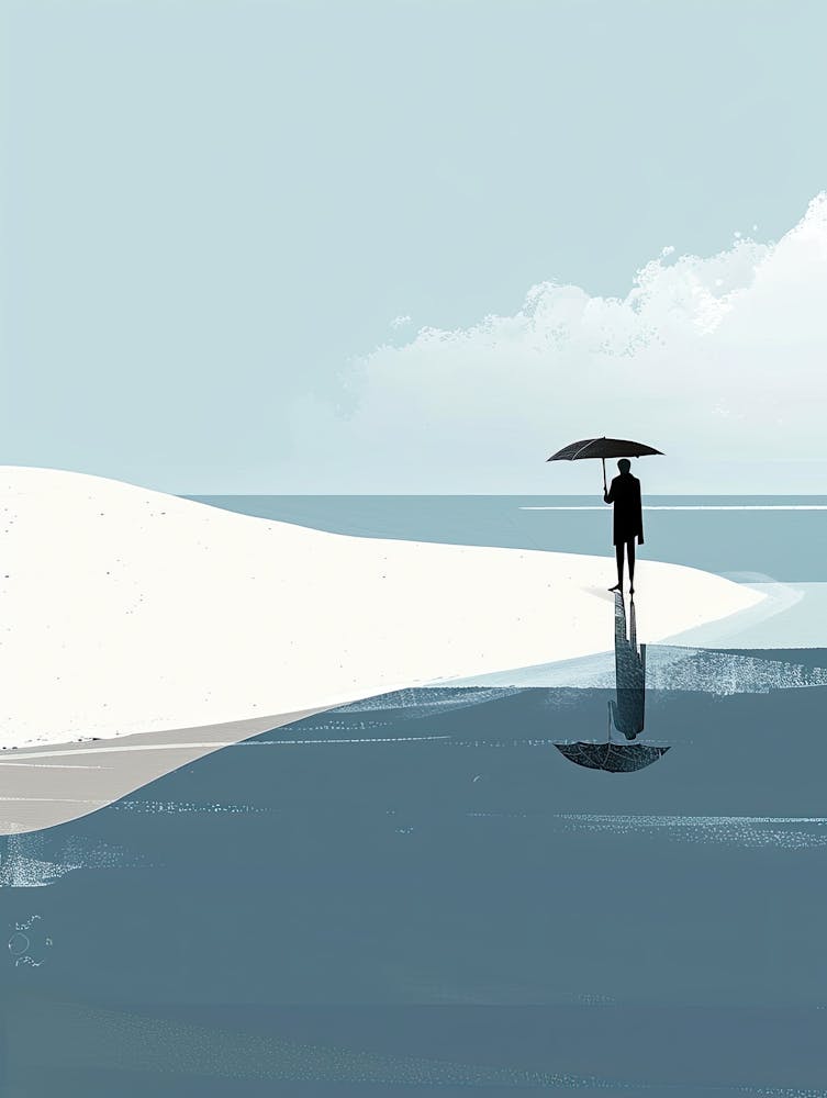 Mann am Strand, Minimalismus