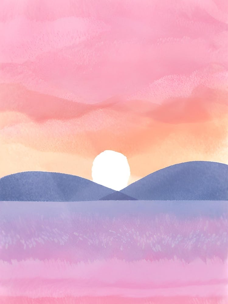 Sunset Watercolor Painting