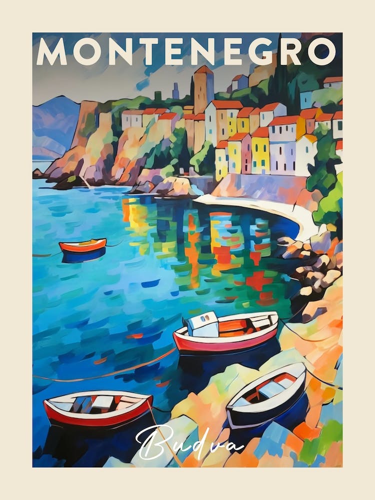 Budva Montenegro 1 Fauvist Painting  Travel Poster