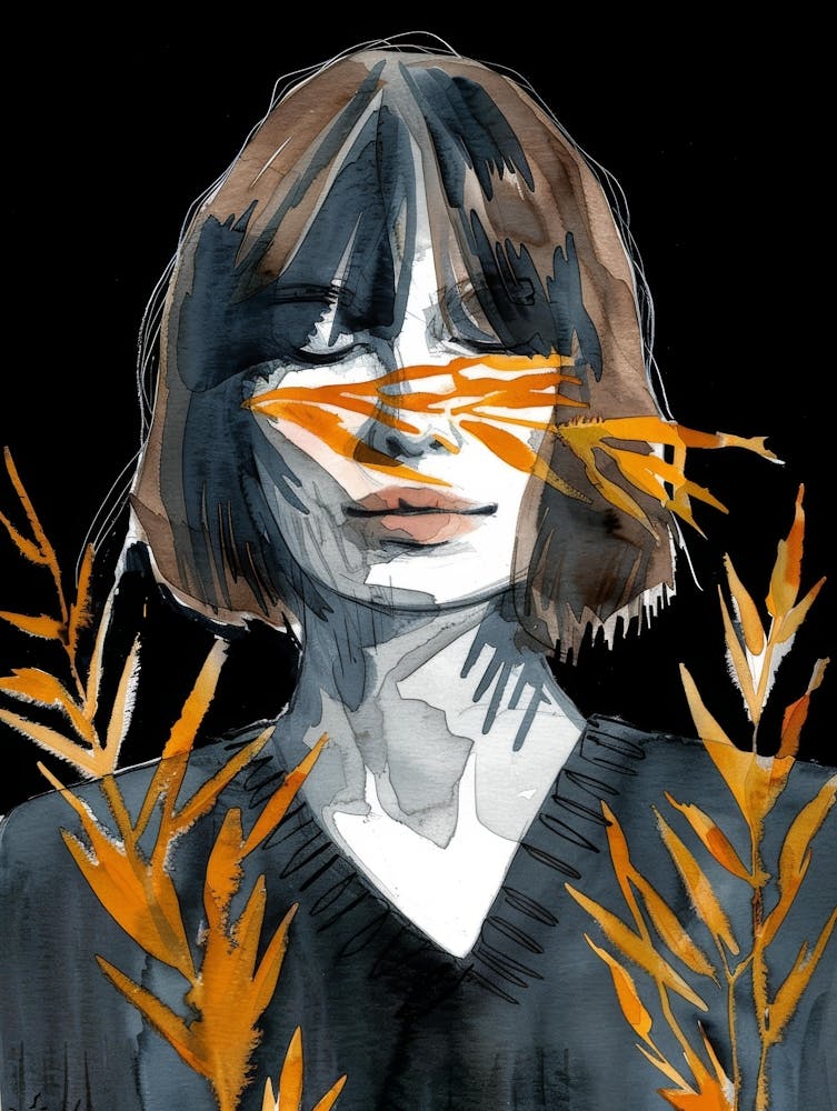 Portrait Of A Woman With Leaves 9