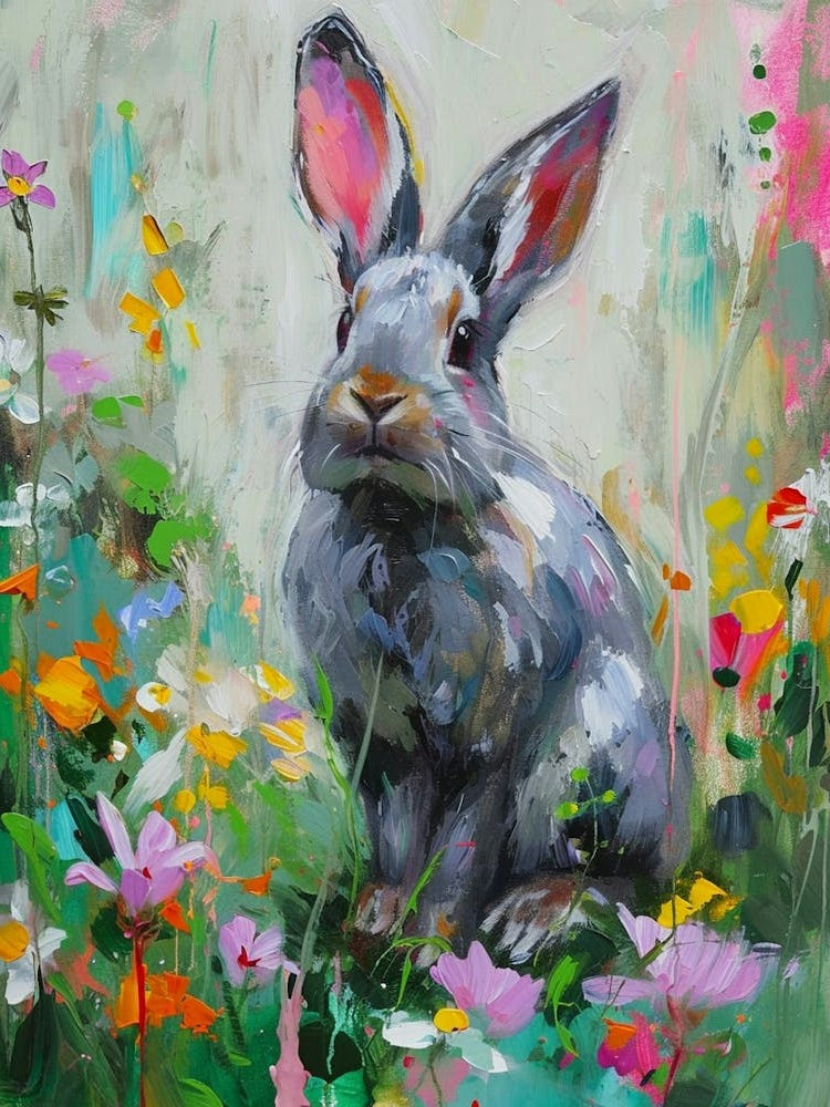 Silver Fox Rabbit Painting 2