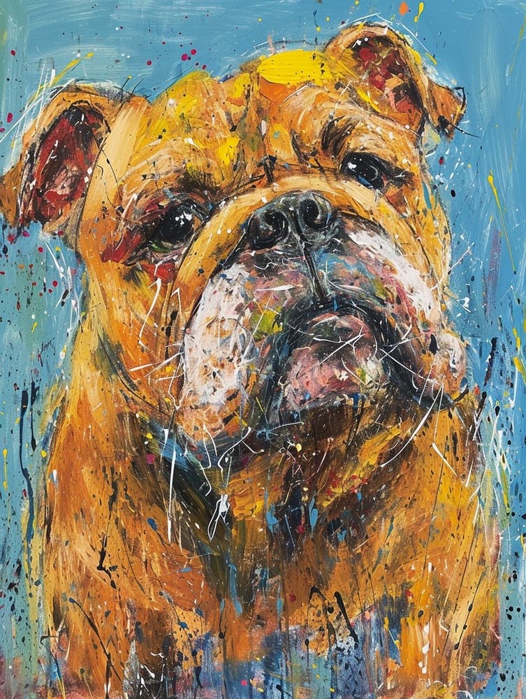 British Bulldog Acrylic Painting 2