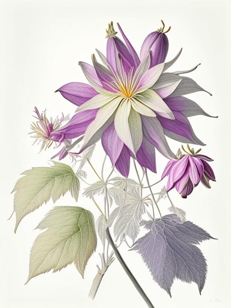 Dahlia Imperialis Floral Quentin Blake Inspired Illustration 1 Flower