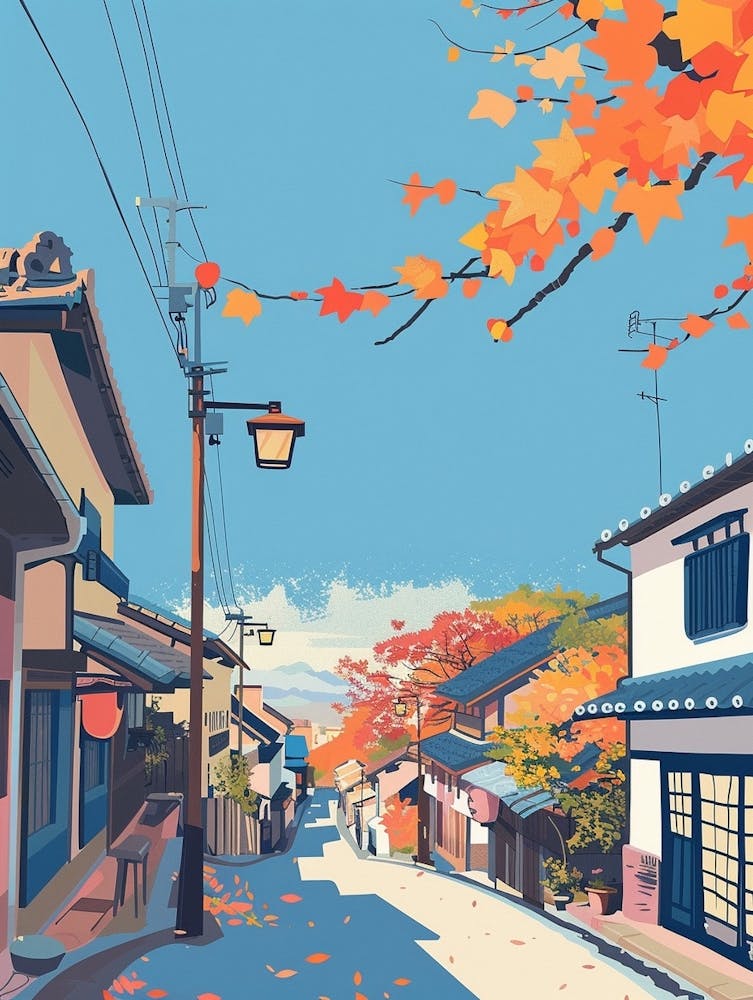 Shizuoka Japan 3 Colourful Illustration