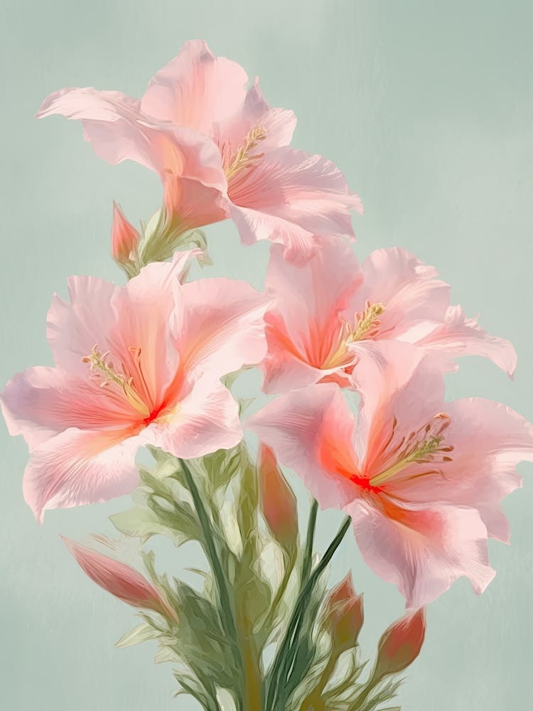 Lilien Blumen Acrylbild in Pastellfarben 2