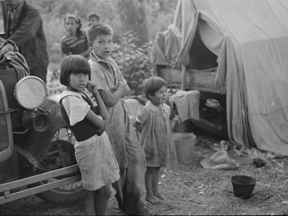 Indian Children In Camp Near Little Fork, Minnesota By Russell Lee