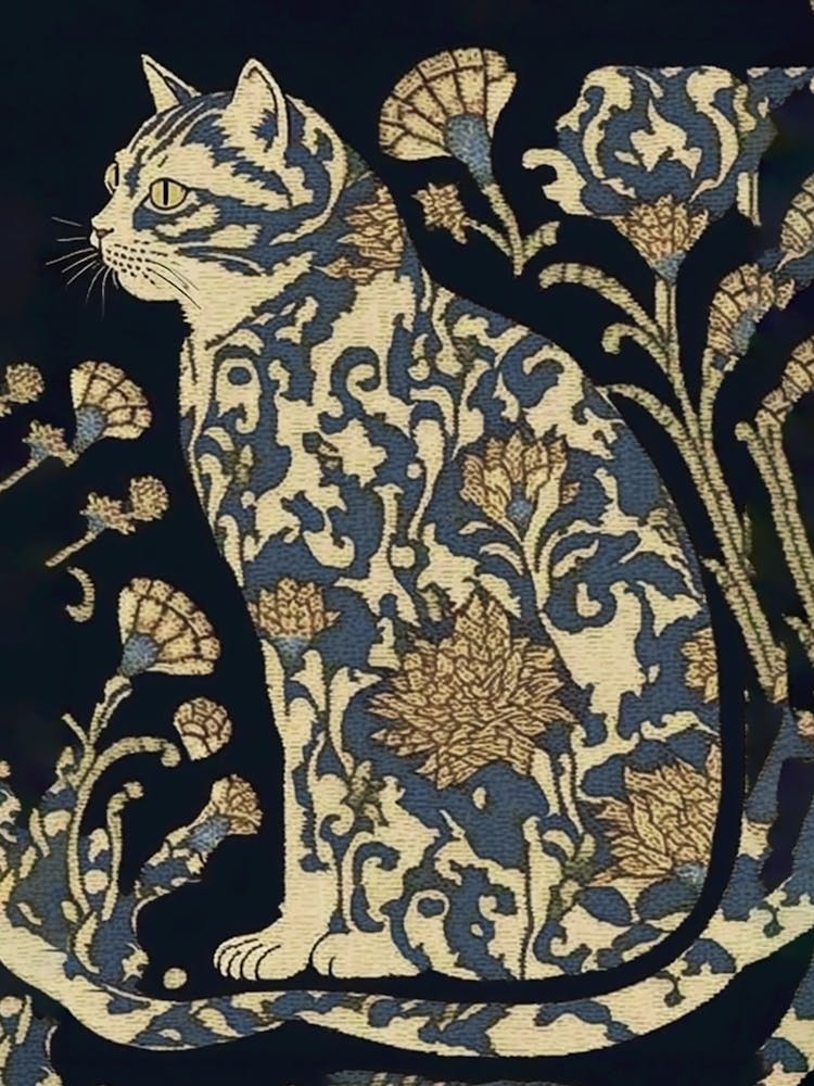 William Morris  Style Cat 2