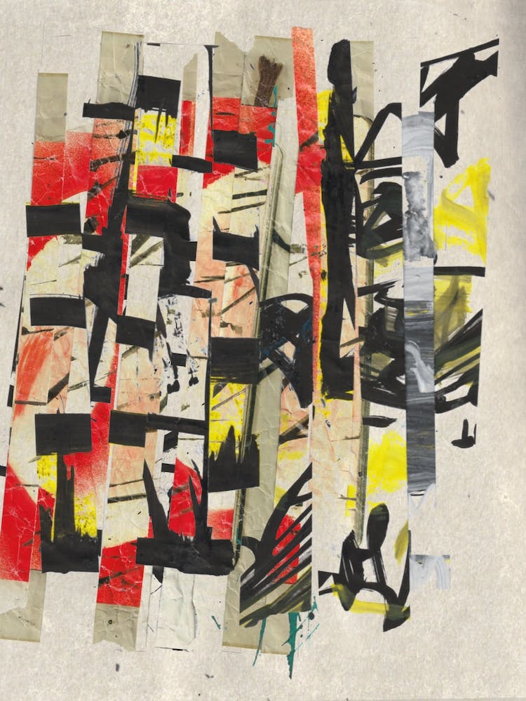 Red And Yellow Collage Texture
