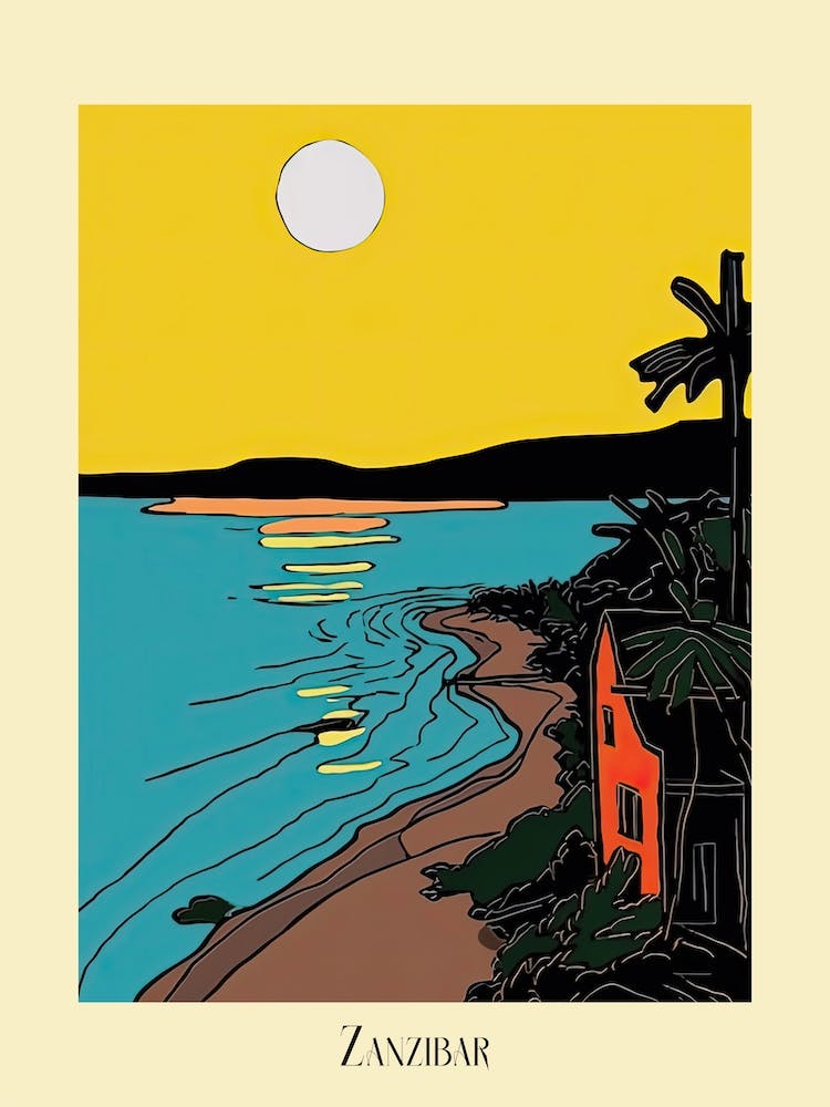 Affiche Style Design Minimaliste de Zanzibar, Tanzanie 4