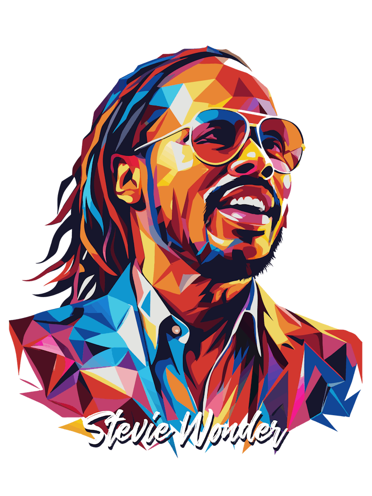 Stevie Wonder 04 Portrait Music Icon WPAP Pop Art Style