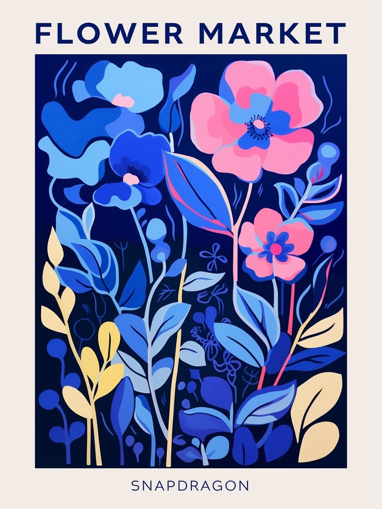 Blue Flower Market Poster Snapdragon 3