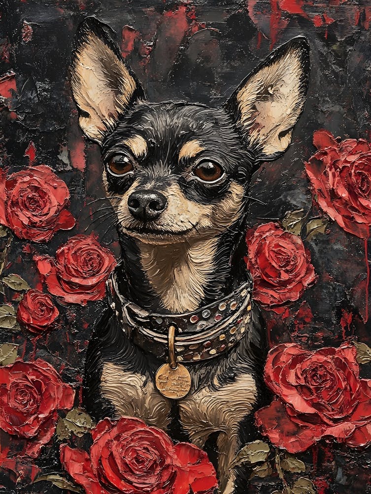 Chihuahua And Roses 2