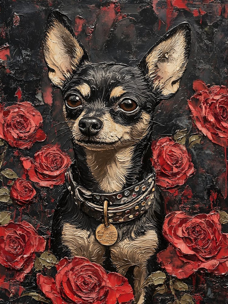 Chihuahua And Roses 2