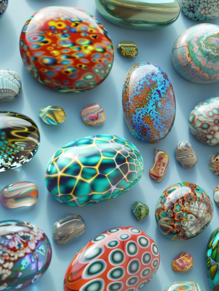 Collection Of Colorful Glass Beads