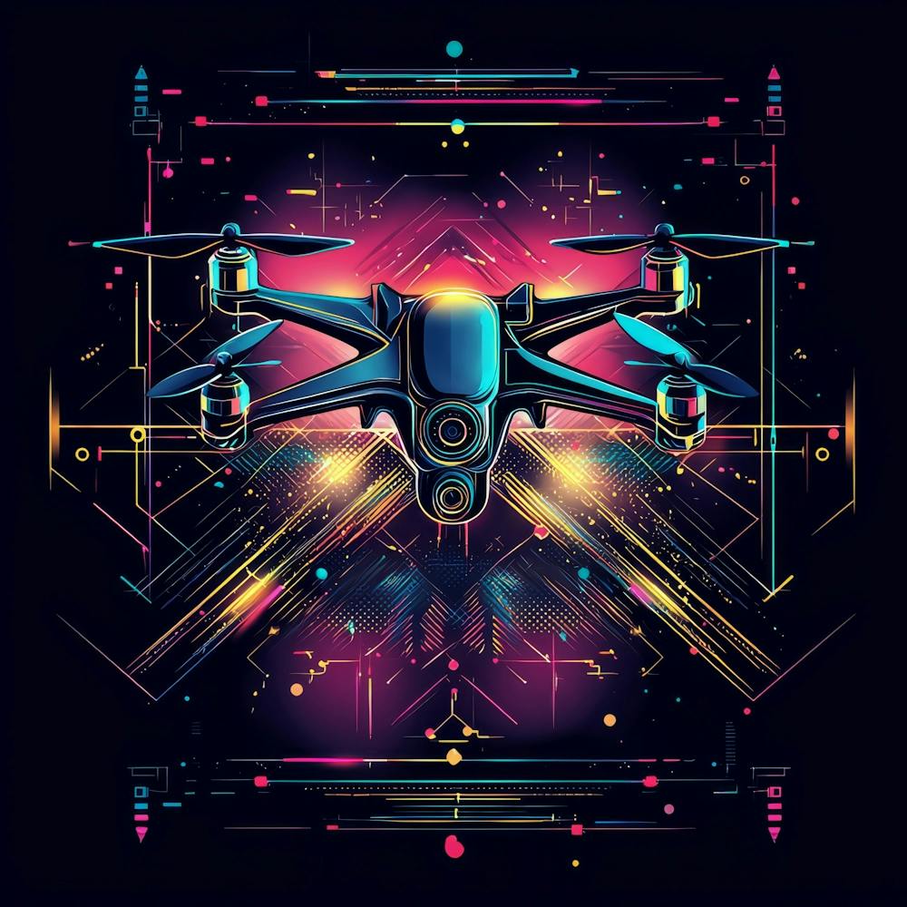 Drone Flying In Space print