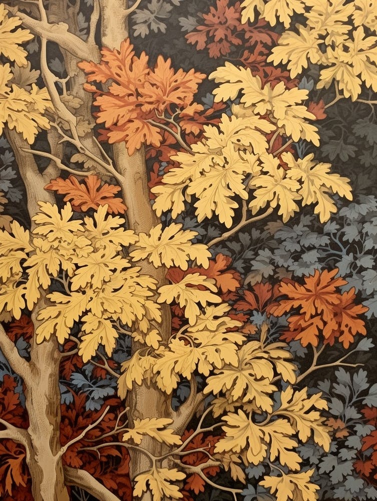 Boxelde 4 Vintage Autumn Tree Print 