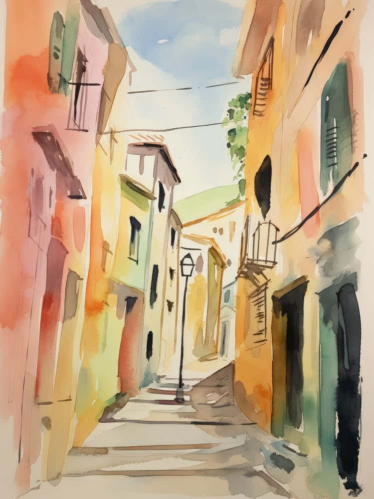 Prato, Italy Watercolour Streets 4