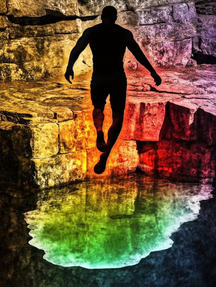 Man Jumping Into A Pool