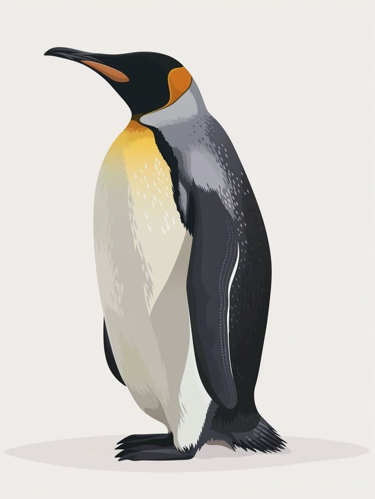 Kaiserpinguin Petermann Island Minimalistische Illustration 2
