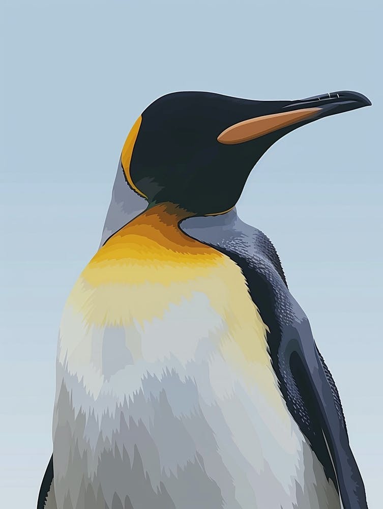 Kaiserpinguin Deception Island Minimalistische Illustration 3