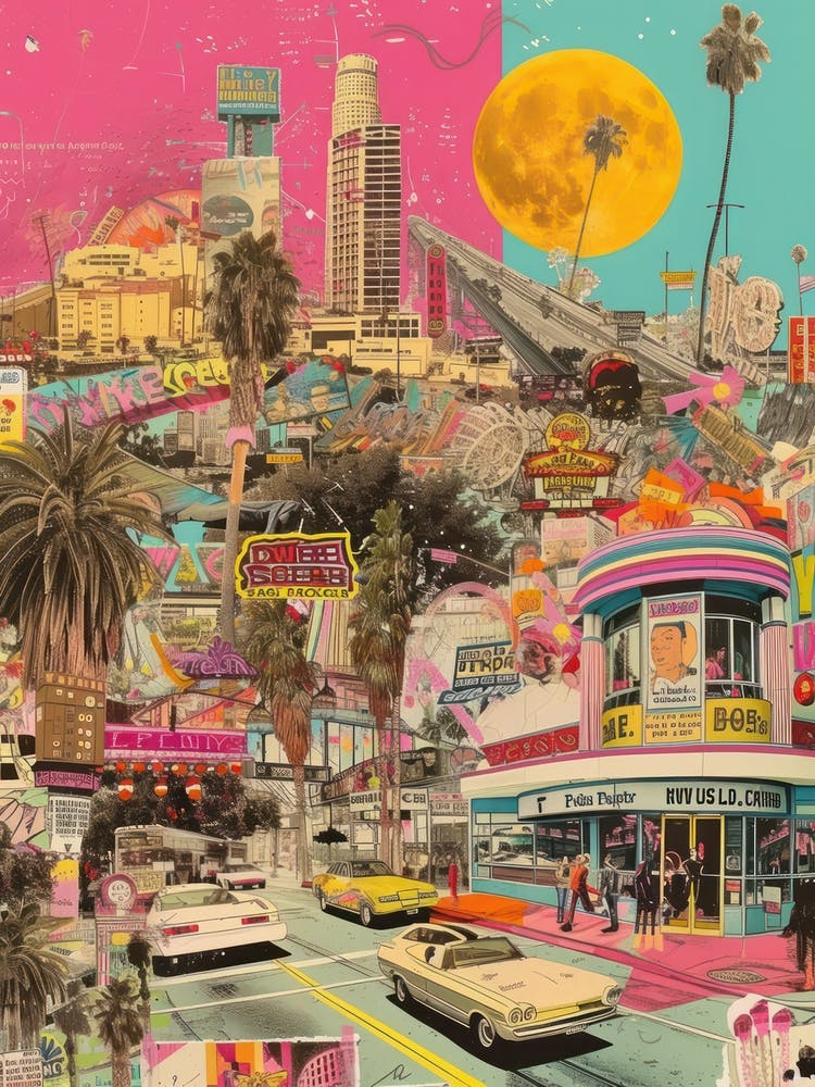 Los Angeles   Retro Collage Style 3