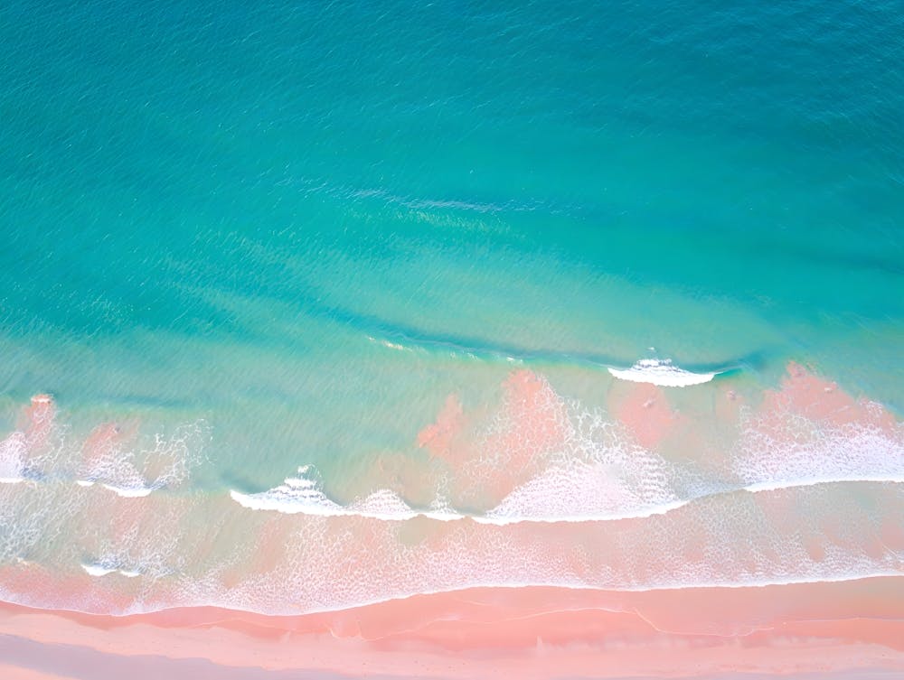Pink and Turquoise Beach