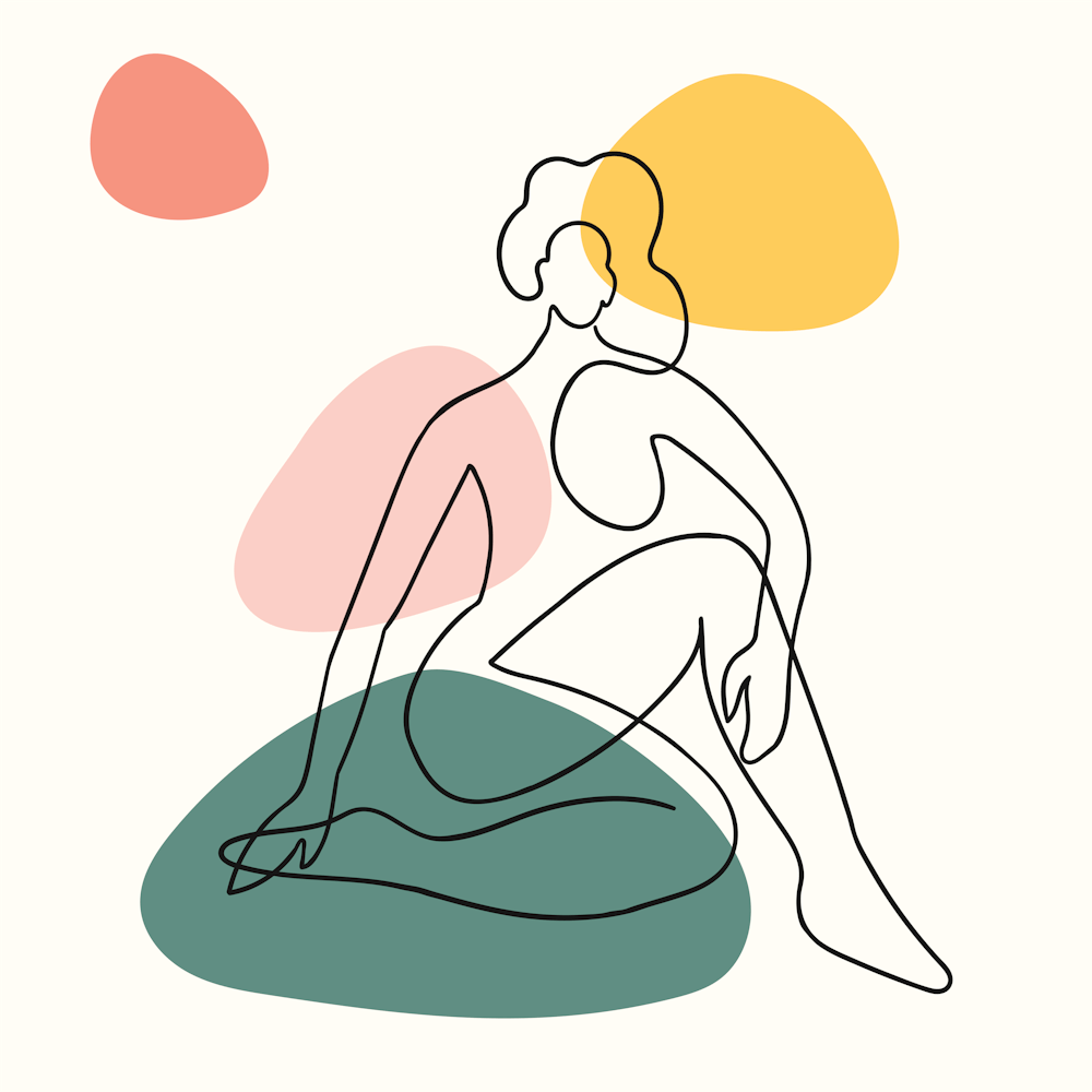 Abstract Shapes One Line Women Body