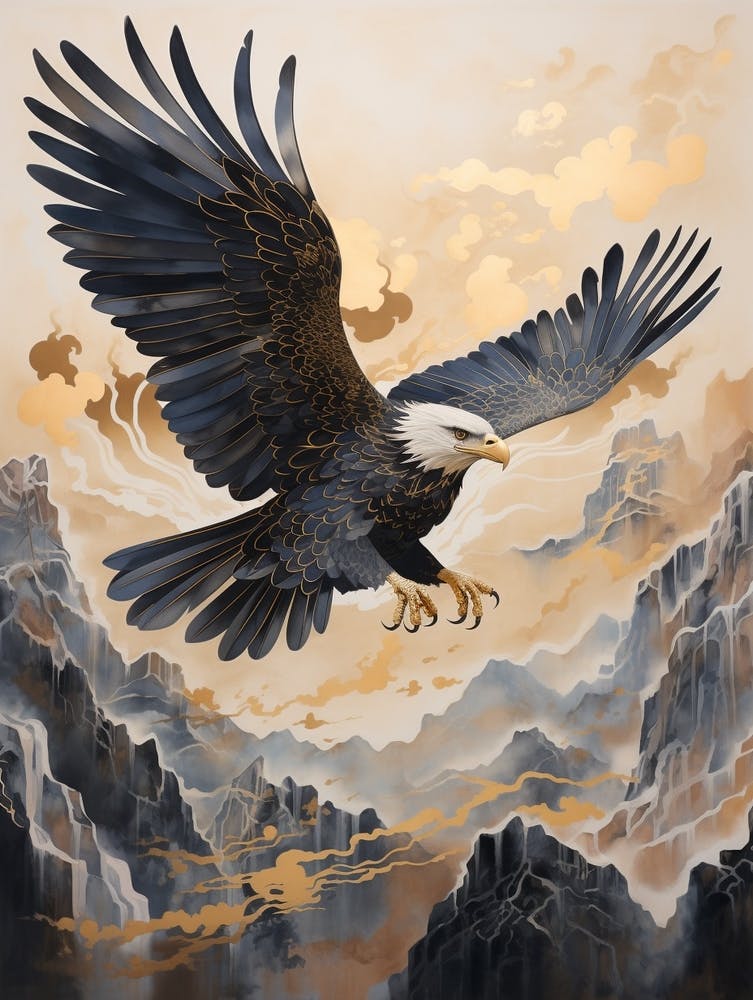 Golden Eagle 1 Gold Detail Painting