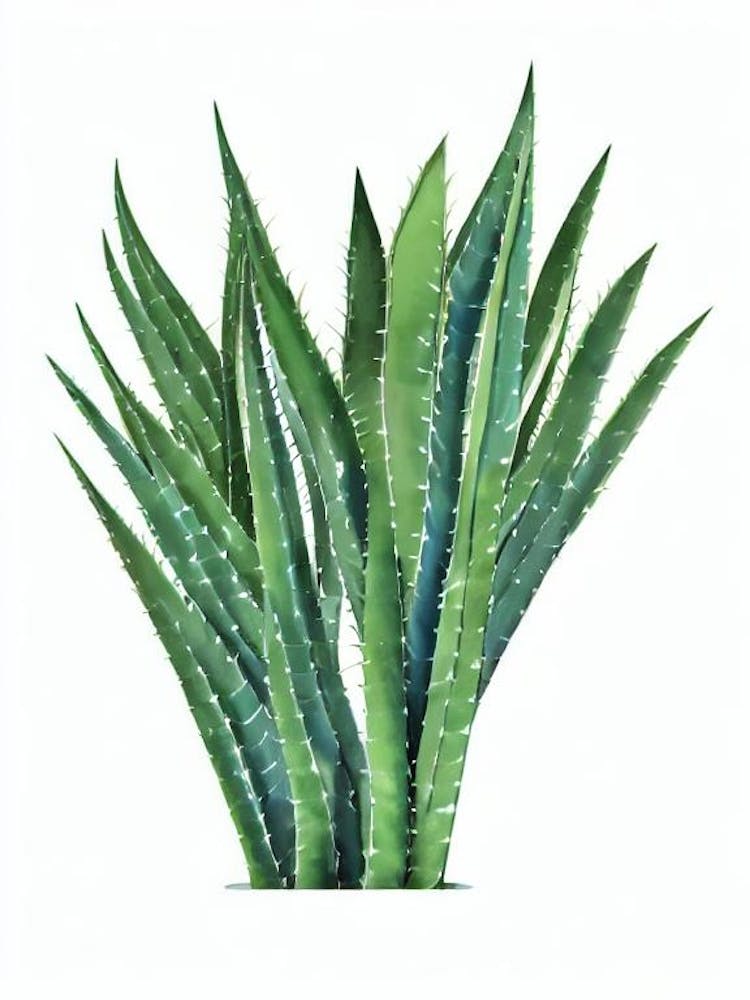 Aloe Vera Or Burn Plant (Aloe Barbadensis) Watercolor