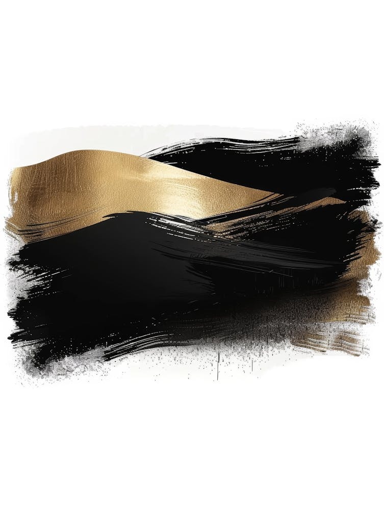Gold And Black Abstract Painting 23