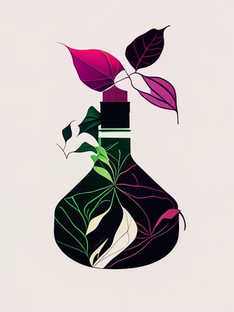 Poison Ivy Potion Minimal Line Drawing 2