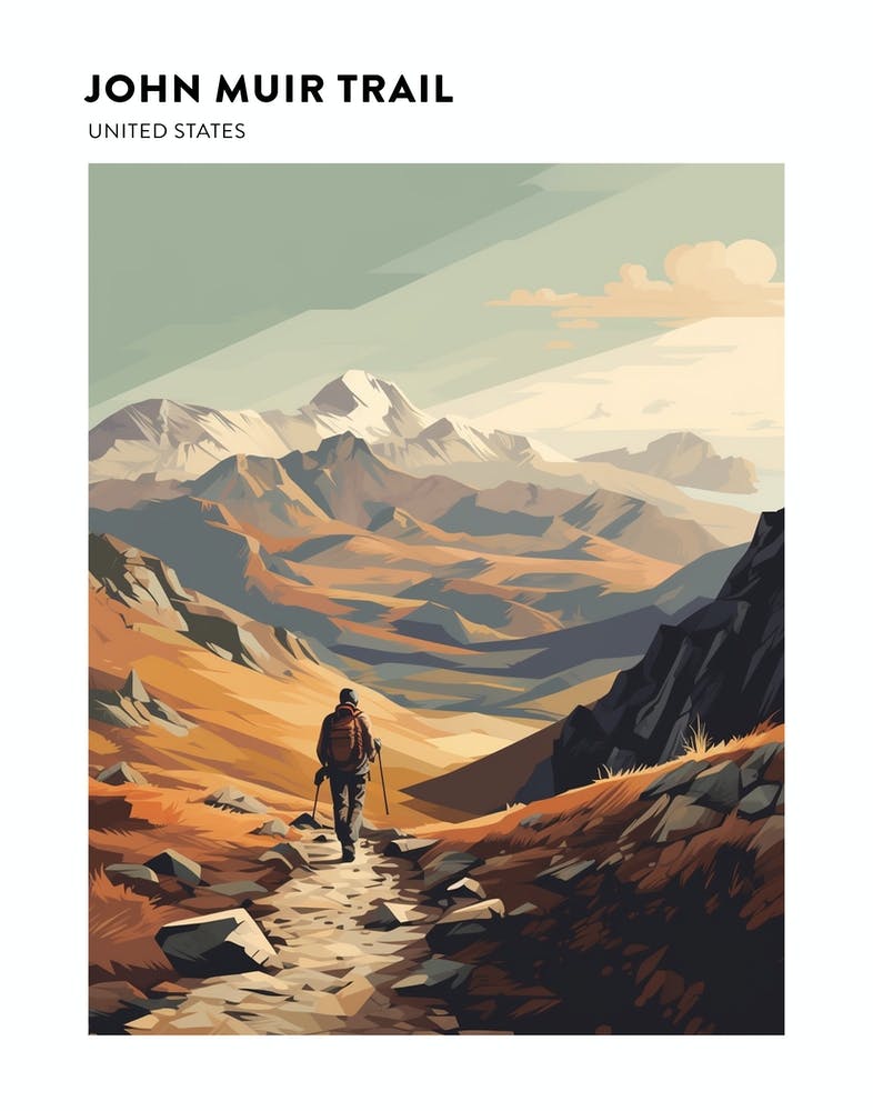 John Muir Trail Usa 1 Hiking Trail Landscape Poster