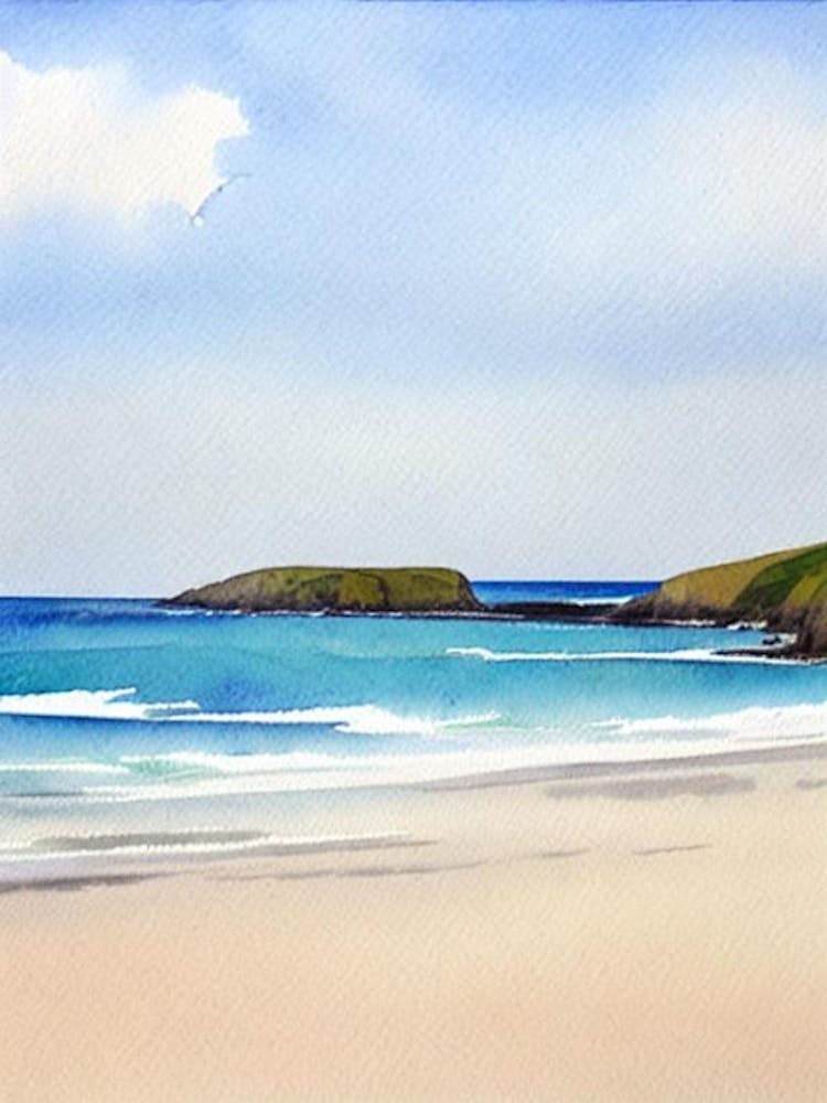 Crantock Beach 2, Cornwall Watercolour