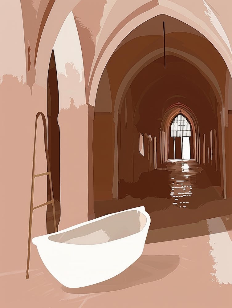 Bath Tub In An Archway