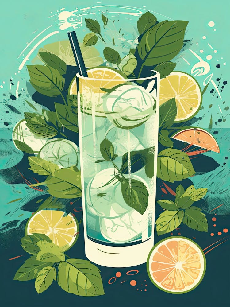 Mojito Cocktail Mid Century Modern 1