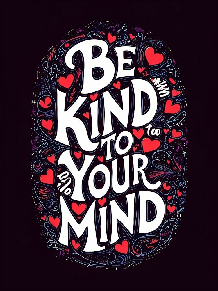 Be Kind To Your Mind - Positive Affirmation Art