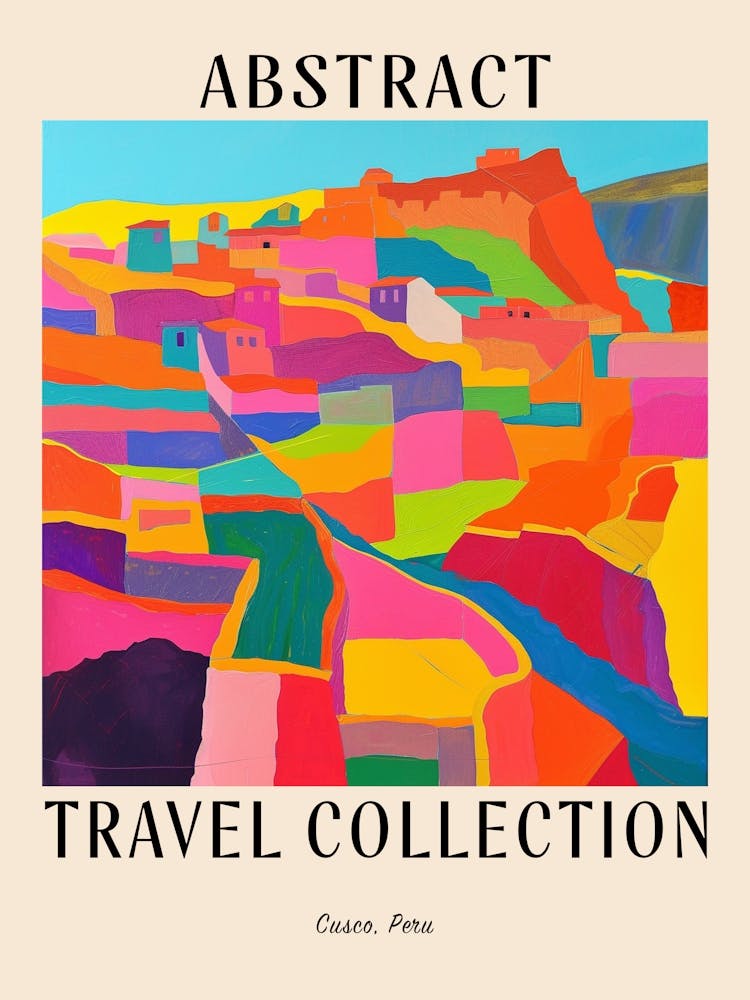 Abstract Travel Collection Poster Cusco Peru 4