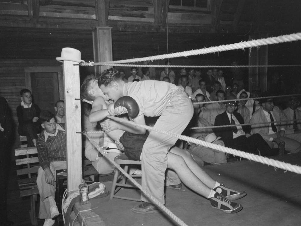 Second Tending To Boxer In Corner Of Ring, Rayne, Louisiana By Russell Lee