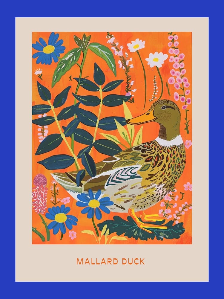 Spring Birds Poster Mallard Duck 4
